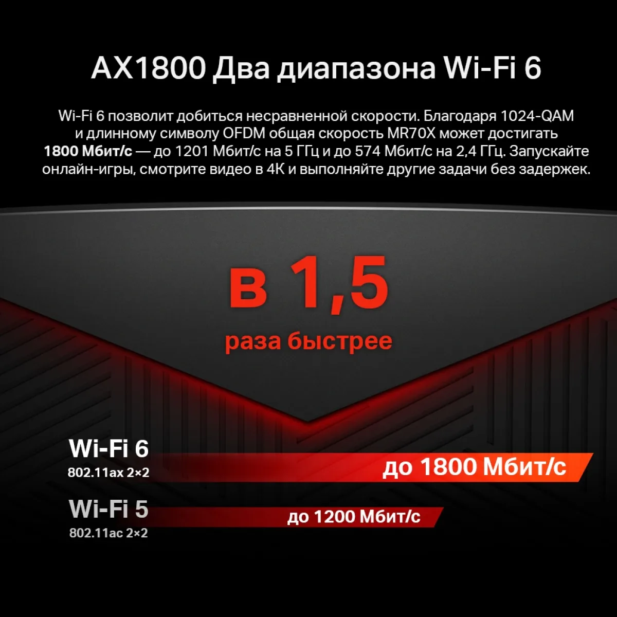 Mercusys MR70X AX1800 Dual-Band Wi-Fi 6 Router