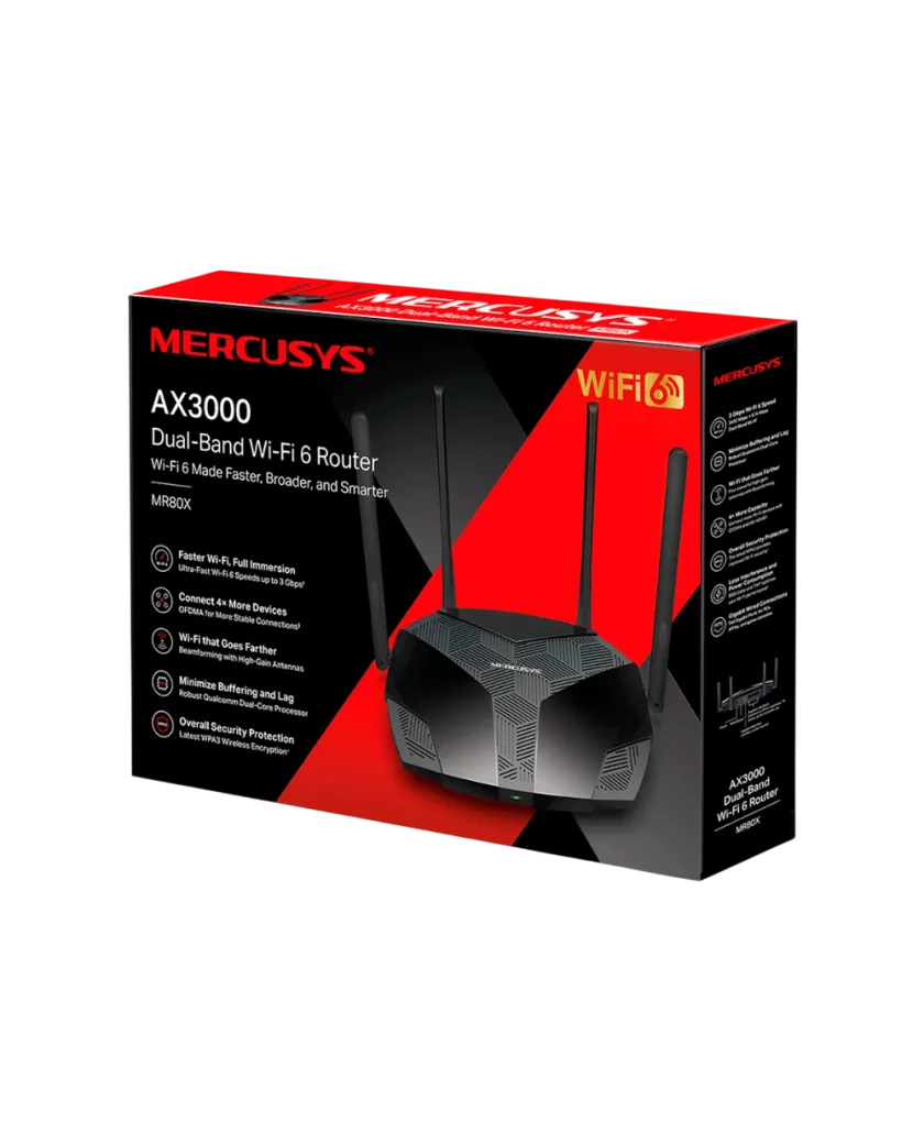 Mercusys MR80X AX3000 Dual-Band Wi-Fi 6 Router