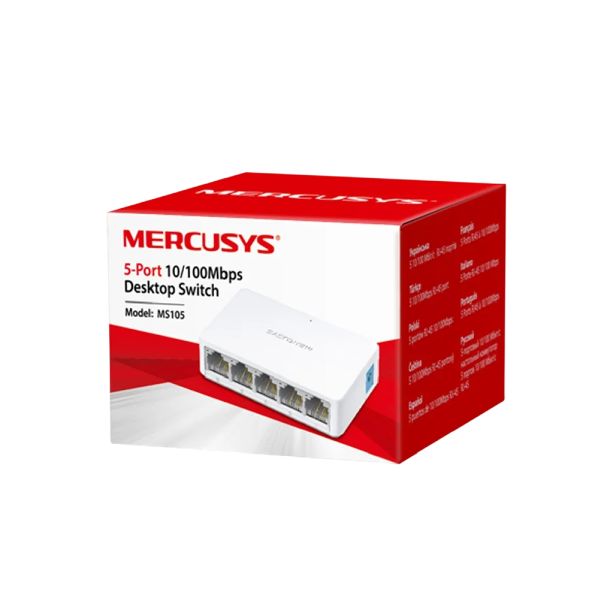 Mercusys MS105 5-Port 10/100Mbps Desktop Switch PORT: 5× 10/100 Mbps Ports