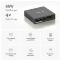 Mercusys MS105GP 5-Port Gigabit Desktop Switch with 4-Port PoE+ PORT: 4× Gigabit PoE+ Ports, 1× Gigabit Non-PoE Port