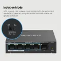 Mercusys MS105GP 5-Port Gigabit Desktop Switch with 4-Port PoE+ PORT: 4× Gigabit PoE+ Ports, 1× Gigabit Non-PoE Port