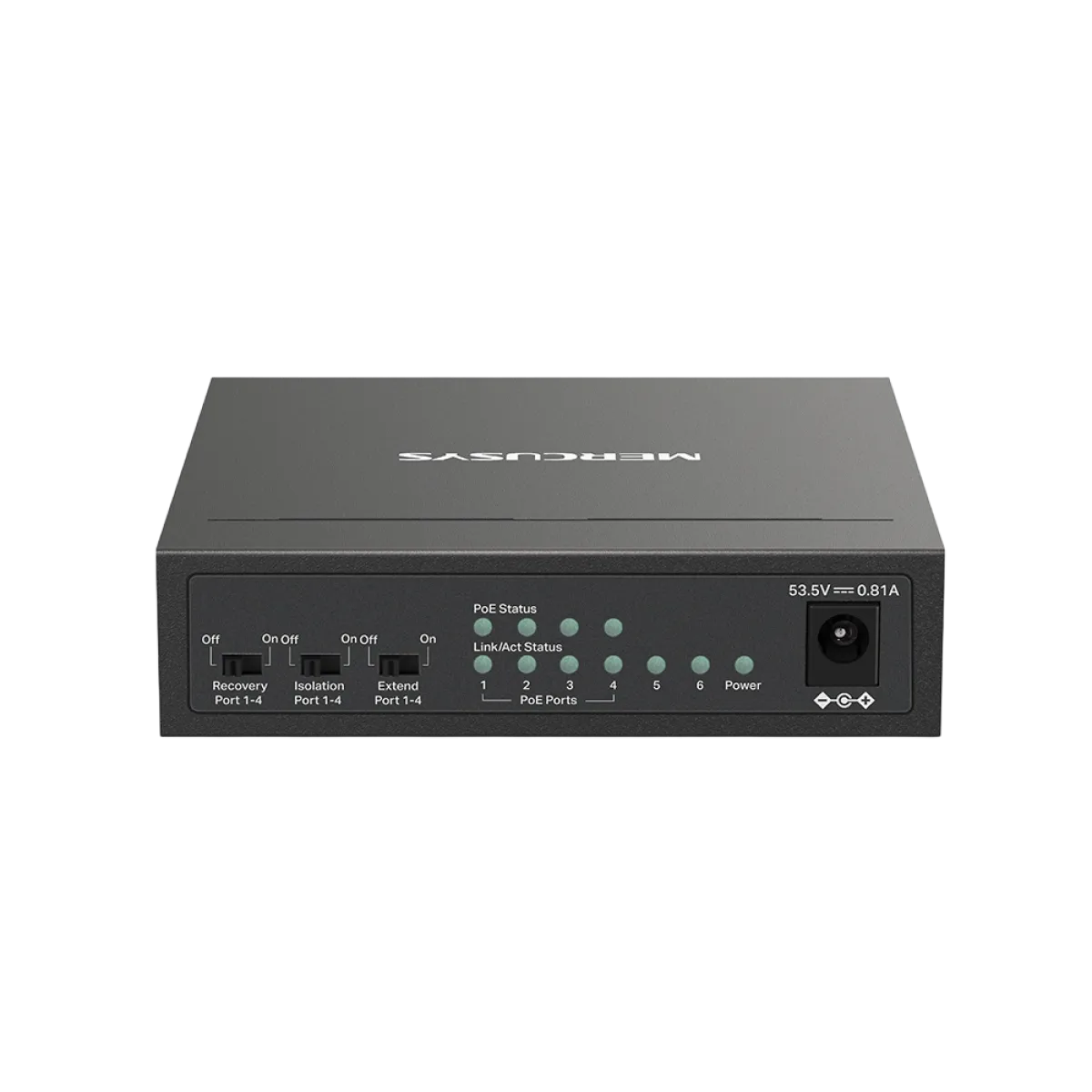 Mercusys MS106LP 6-Port 10/100 Mbps Desktop Switch with 4-Port PoE+ PORT: 4× 10/100 Mbps PoE+ Ports, 2× 10/100 Mbps Non-PoE Ports