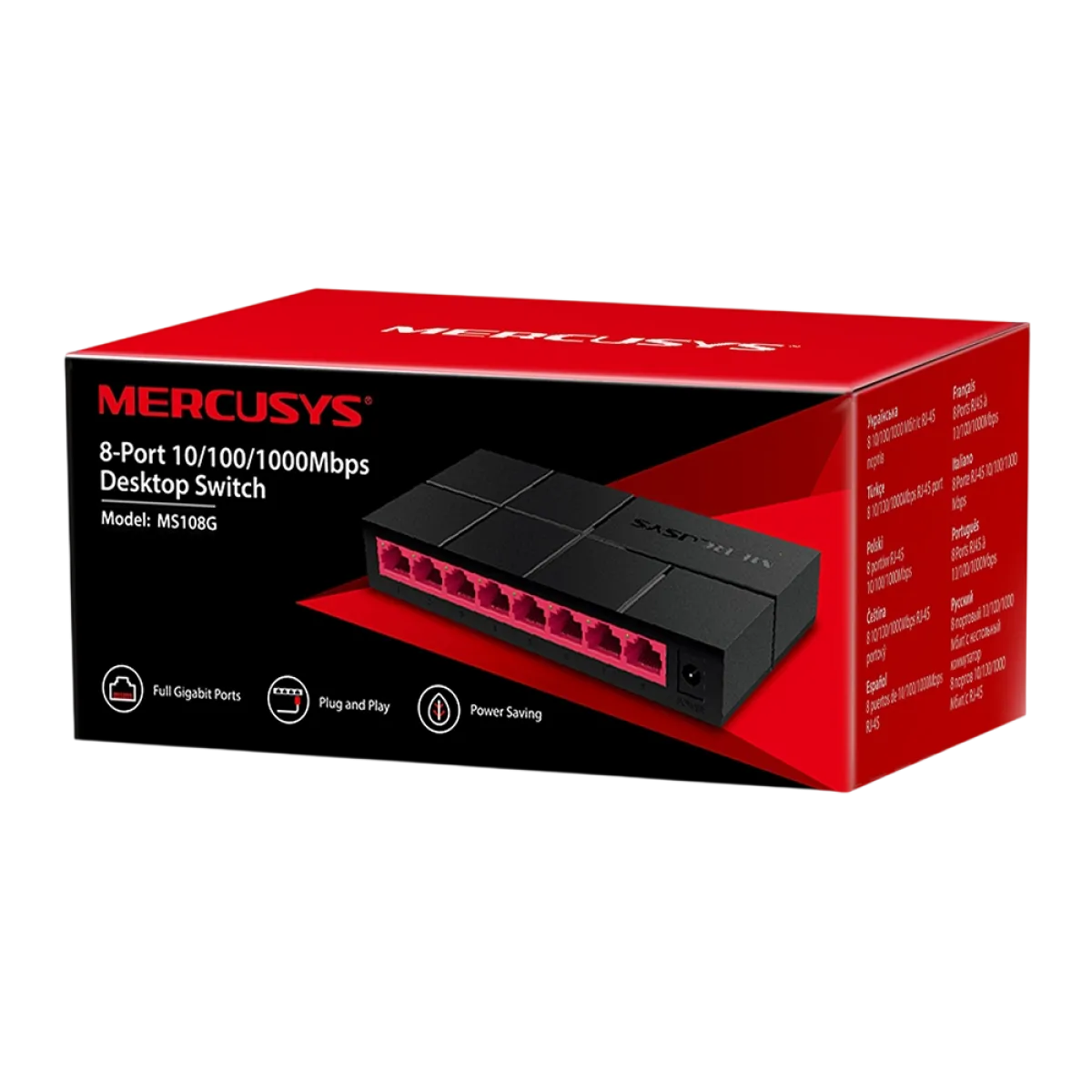 Mercusys MS108G 8-Port Gigabit Desktop Switch PORT: 8× Gigabit Ports