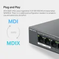 Mercusys MS108GP 8-Port Gigabit Desktop Switch with 7-Port PoE+ PORT: 7× Gigabit PoE+ Ports, 1× Gigabit Non-PoE Ports
