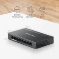 Mercusys MS108GP 8-Port Gigabit Desktop Switch with 7-Port PoE+ PORT: 7× Gigabit PoE+ Ports, 1× Gigabit Non-PoE Ports