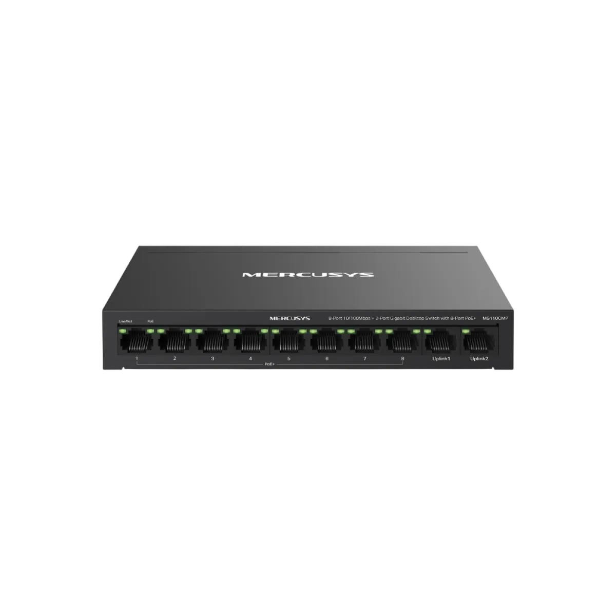 Mercusys MS110CMP / Настольный коммутатор с 8 портами 10/100 Мбит/с + 2 портами Gigabit и 8 портами PoE+