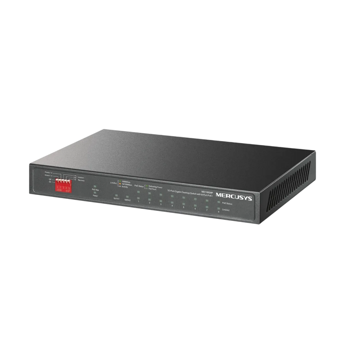 Mercusys MS110GMP / Настольный гигабитный коммутатор на 10 портов с поддержкой PoE+ на 8 портов
