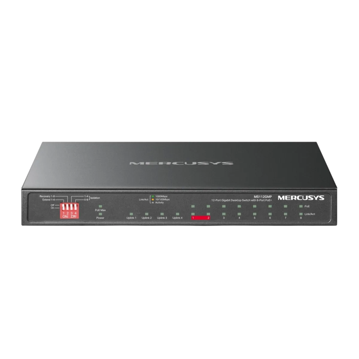 Mercusys MS112GMP / Настольный гигабитный коммутатор на 12 портов с поддержкой PoE+ на 8 портов