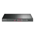 Mercusys MS118CP / 16-портовый коммутатор для установки в стойку 10/100 Мбит/с + 2-портовый гигабитный коммутатор с поддержкой PoE+ на 16 портов