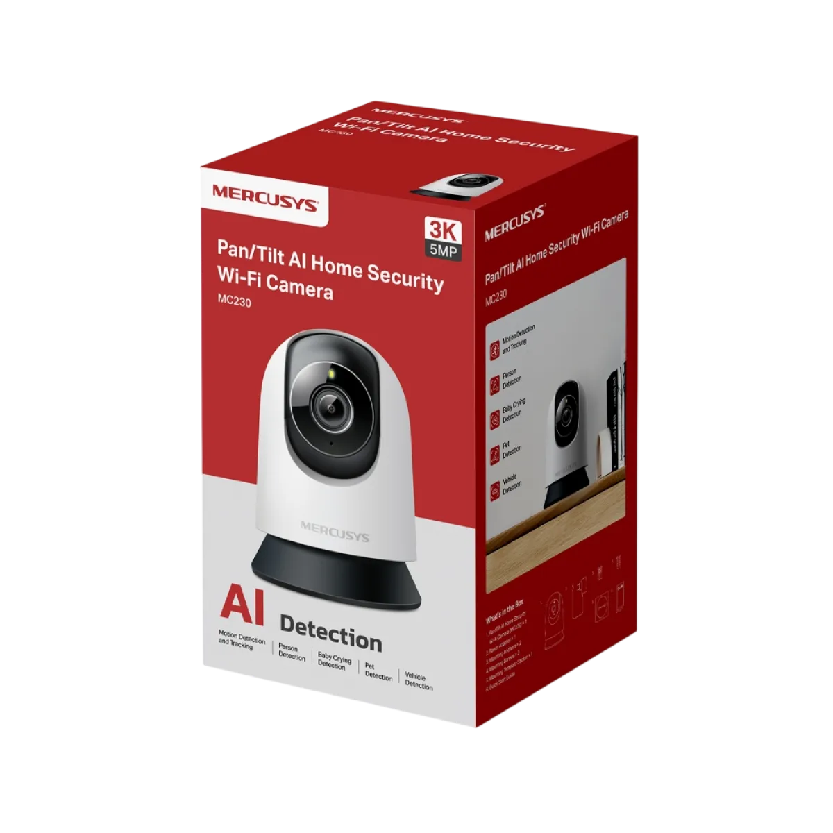 Умная поворотная Wi-Fi камера MERCUSYS MC230 3K 5MP