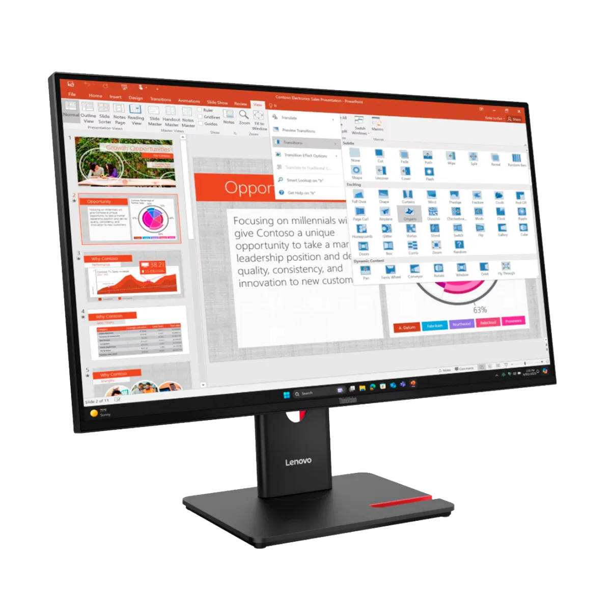 Монитор Lenovo T27QD-40 - 27" (2560x1440) IPS, 120Hz / Black
