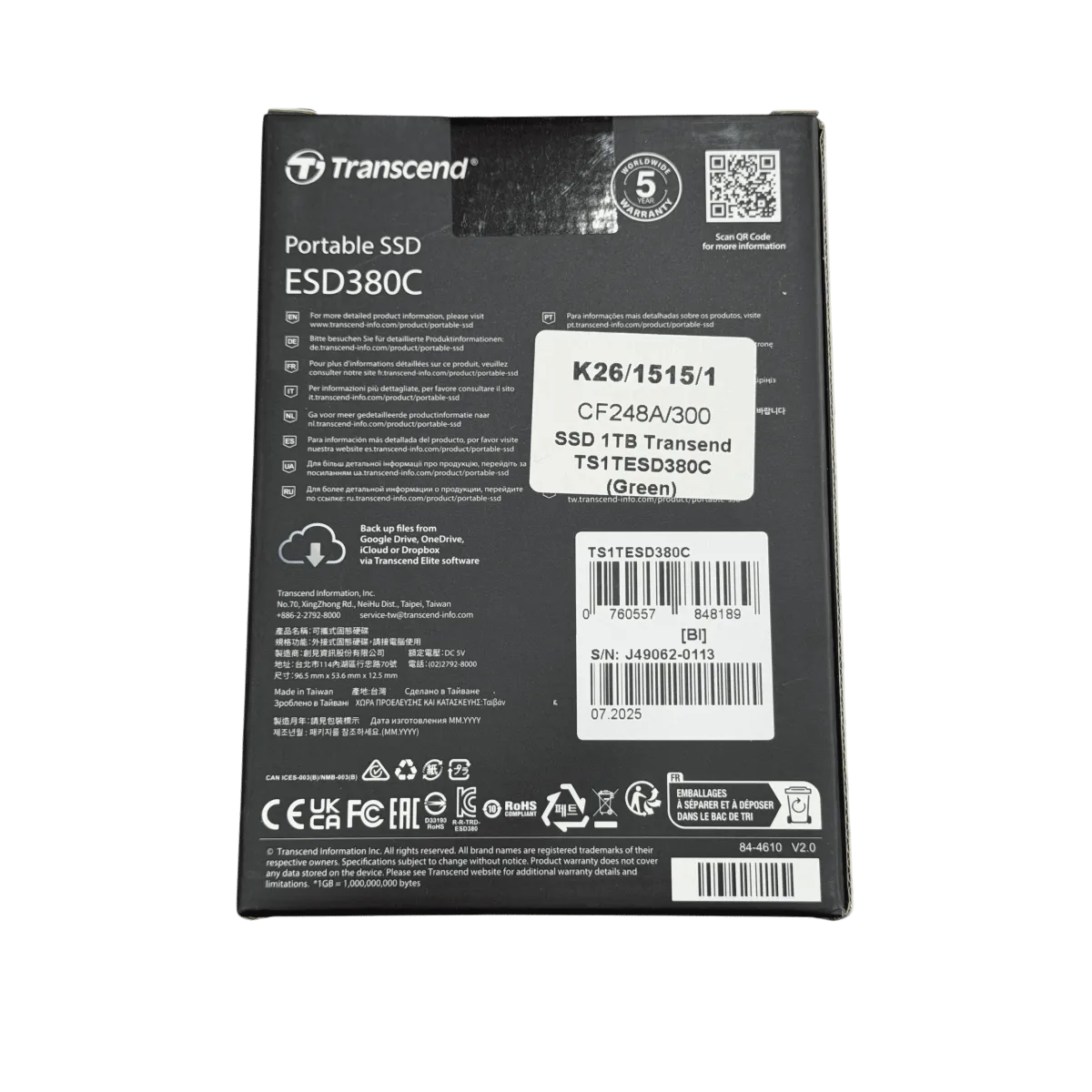 Внешний SSD накопитель Transend TS1TESD380C 1TБ / Green