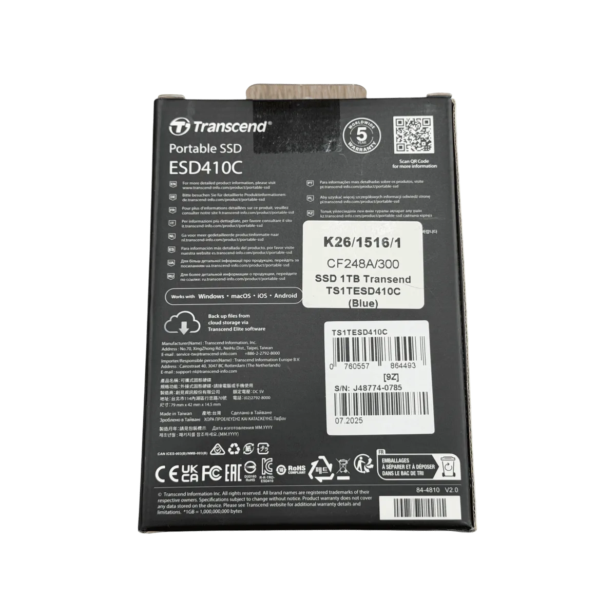 Внешний SSD накопитель Transend TS1TESD410C 1TБ / Blue