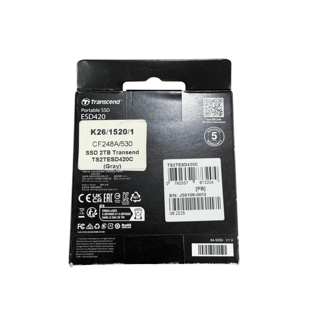 Внешний SSD накопитель Transend TS2TESD420C MagSafe 2TБ / Grey