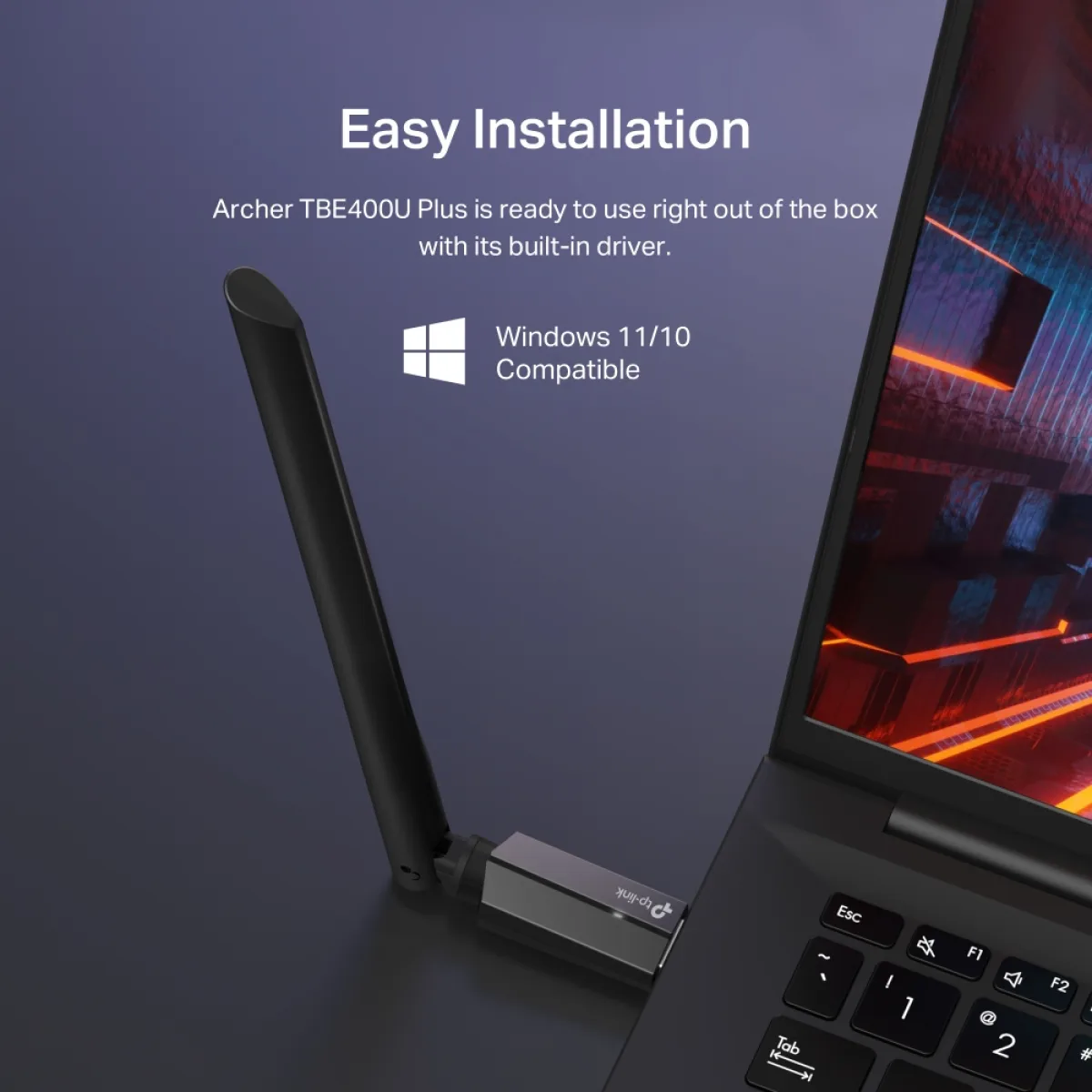 TP-Link Archer TBE400U Plus / BE6500 Трёхдиапазонный USB-адаптер Wi-Fi 7 с антенной