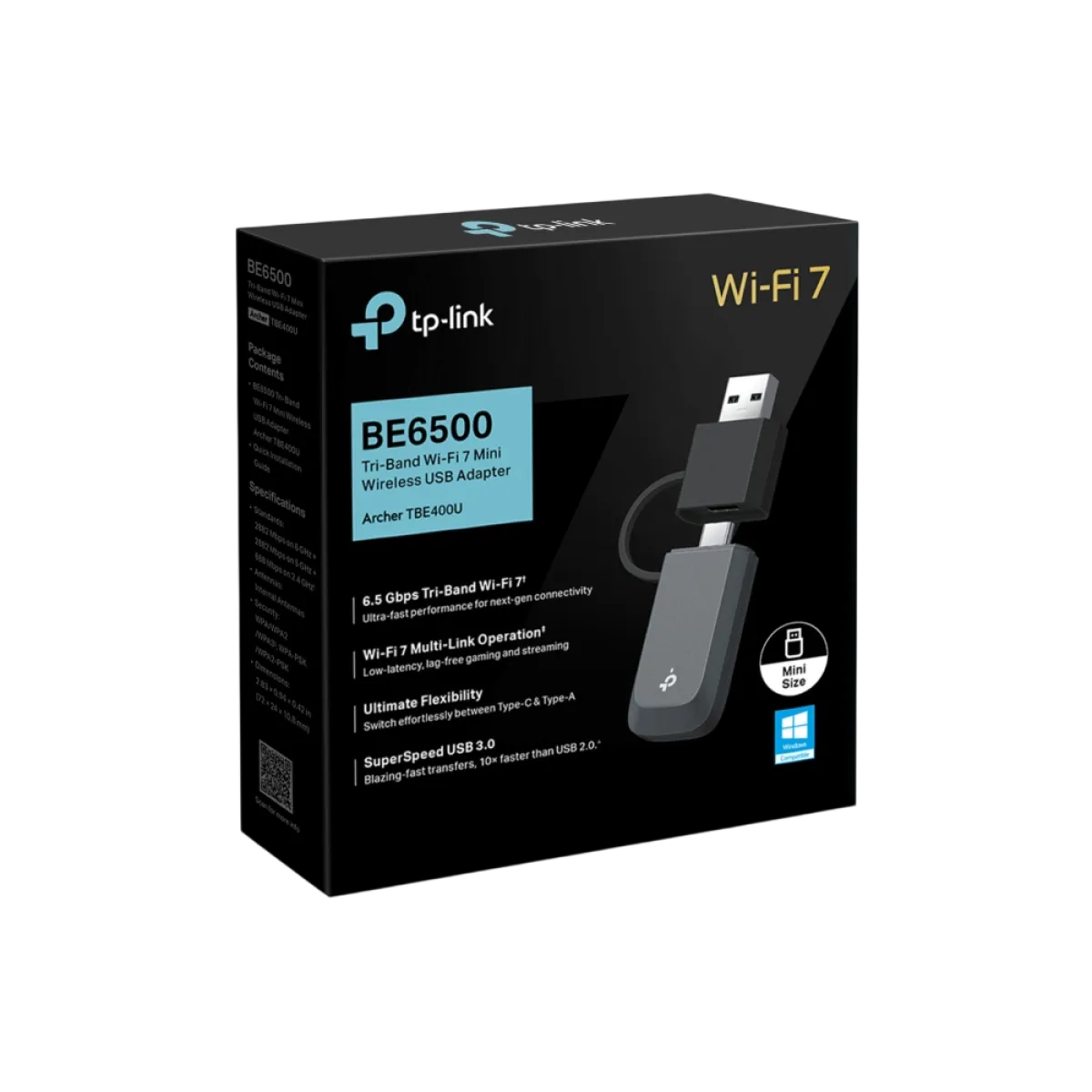 TP-Link Archer TBE400U / BE6500 Трёхдиапазонный USB-адаптер Wi-Fi 7