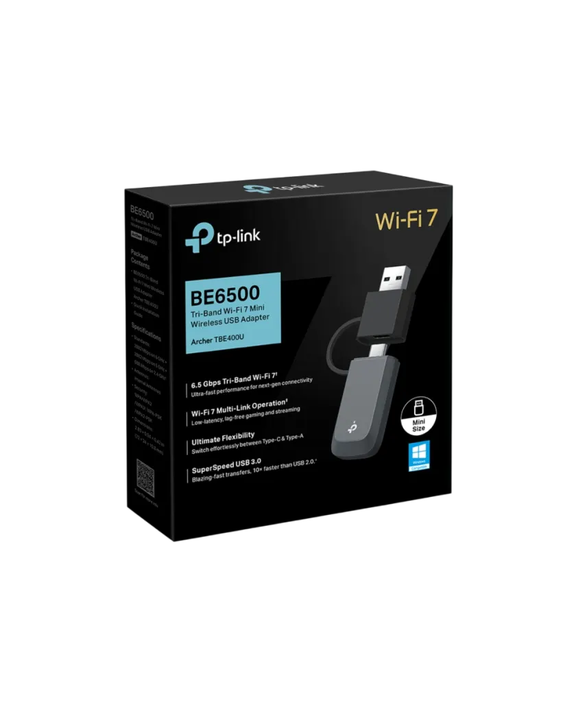 TP-Link Archer TBE400U / BE6500 Трёхдиапазонный USB-адаптер Wi-Fi 7