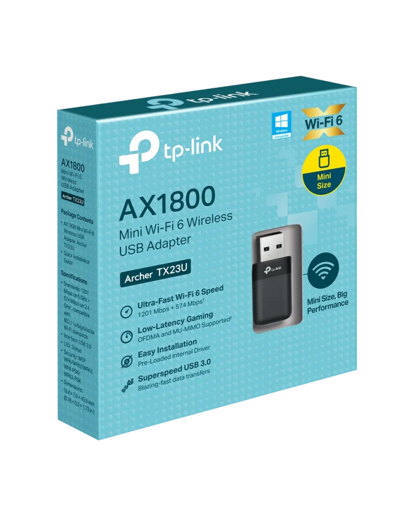 TP-Link Archer TX23U / AX1800 Компактный USB-адаптер Wi-Fi 6