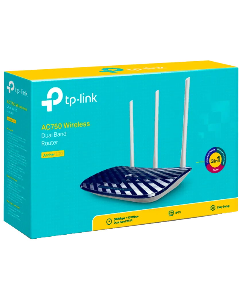 TP-Link Archer C20 / AC750 Беспроводной двухдиапазонный маршрутизатор