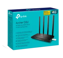 TP-Link Archer C6U / AC1200 Беспроводной двухдиапазонный гигабитный MU-MIMO маршрутизатор с USB-портом