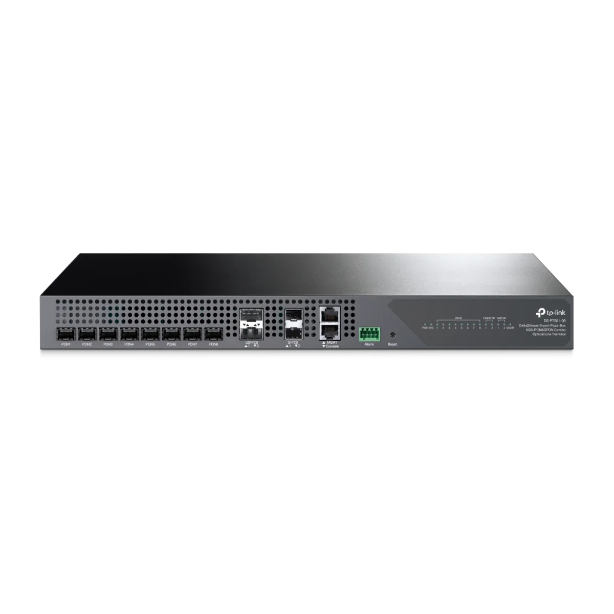 TP-Link DS-P7501-08 / 8-портовый комбинированный XGS-PON/GPON OLT с 2×100G QSFP28 и 2×25G SFP28 Uplink