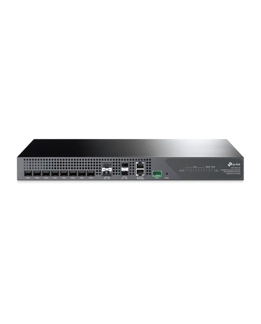 TP-Link DS-P7501-08 / 8-портовый комбинированный XGS-PON/GPON OLT с 2×100G QSFP28 и 2×25G SFP28 Uplink