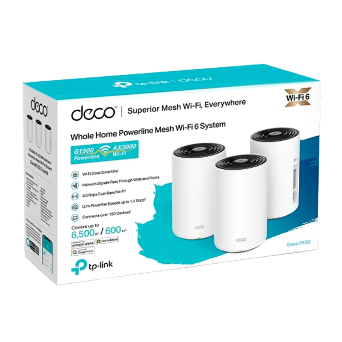 TP-Link Deco PX50 (3-Pack) / AX3000 Mesh-система Wi-Fi 6 с Powerline G1500