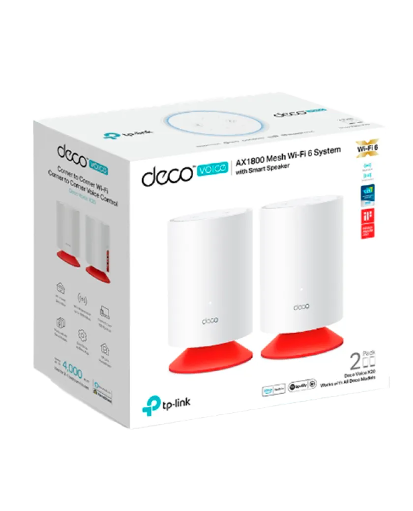 TP-Link Deco X20 Voice (2-Pack) / AX1800 Mesh-система Wi-Fi 6 со встроенной интеллектуальной колонкой