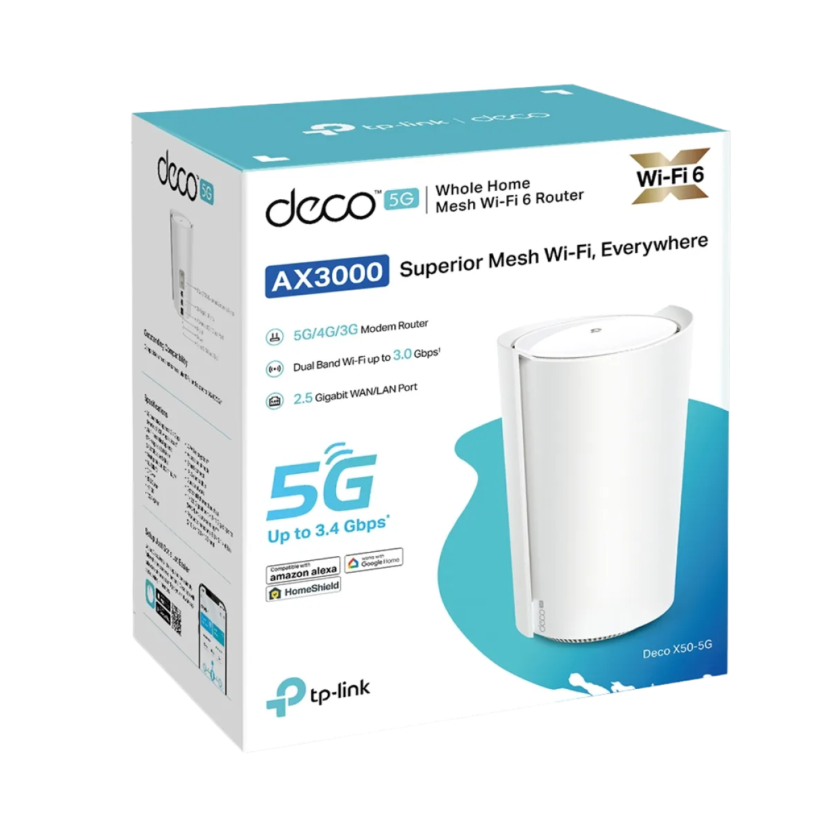 TP-Link Deco X50-5G (1-pack) / AX3000 Mesh-система Wi-Fi 6 с 5G модемом