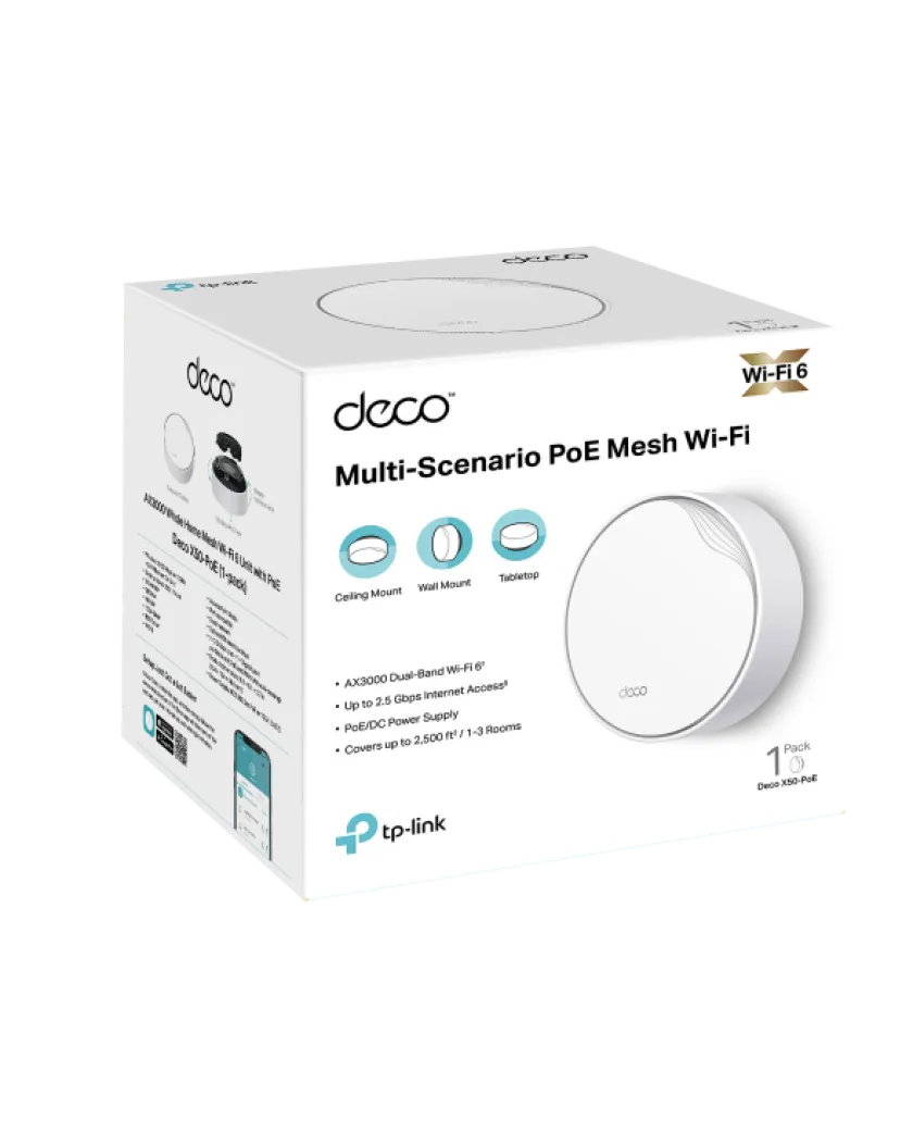 TP-Link Deco X50-PoE (1-Pack) / AX3000 Mesh-система Wi-Fi 6 с поддержкой PoE