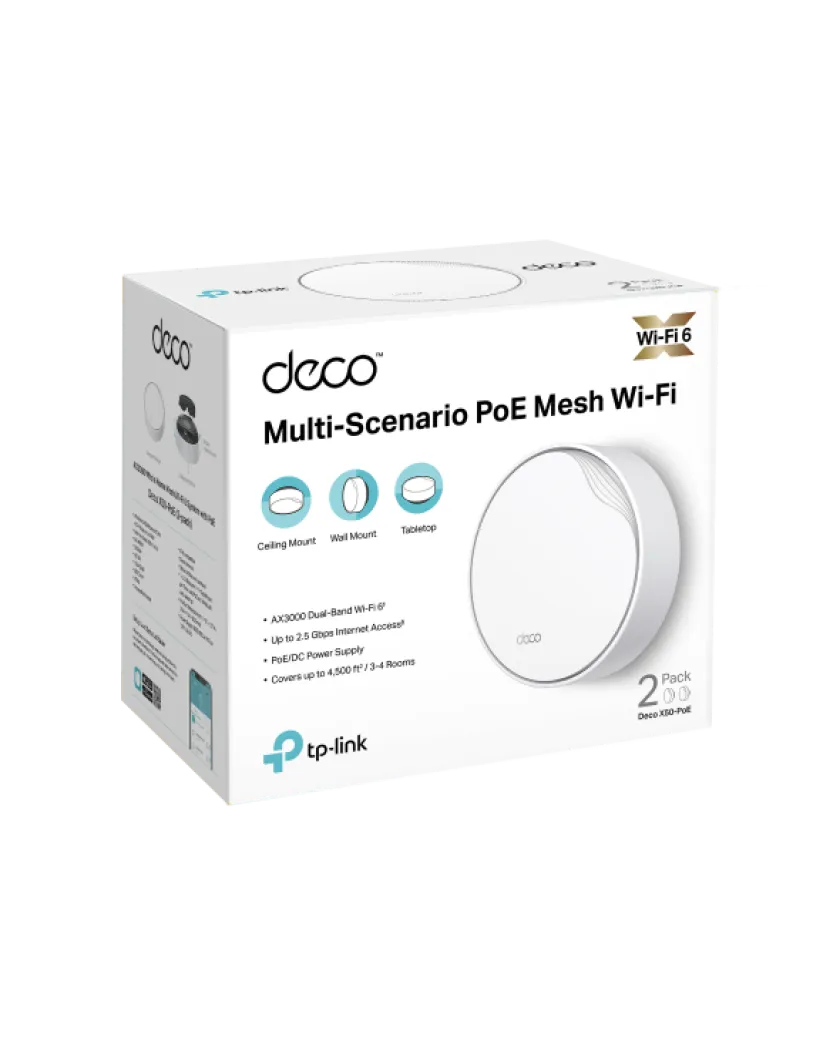 TP-Link Deco X50-PoE (2-Pack) / AX3000 Mesh-система Wi-Fi 6 с поддержкой PoE