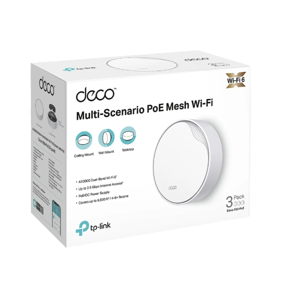 TP-Link Deco X50-PoE (3-Pack) / AX3000 Mesh-система Wi-Fi 6 с поддержкой PoE