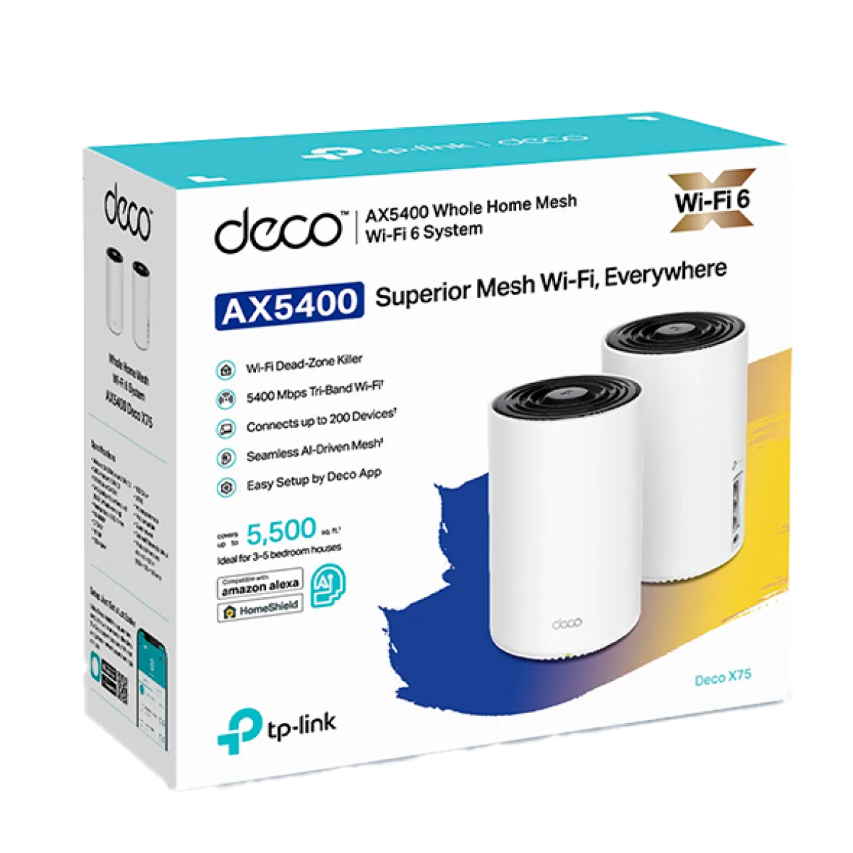 TP-Link Deco X75 (2-Pack) / AX5400 Трехдиапазонная Mesh-система Wi-Fi 6