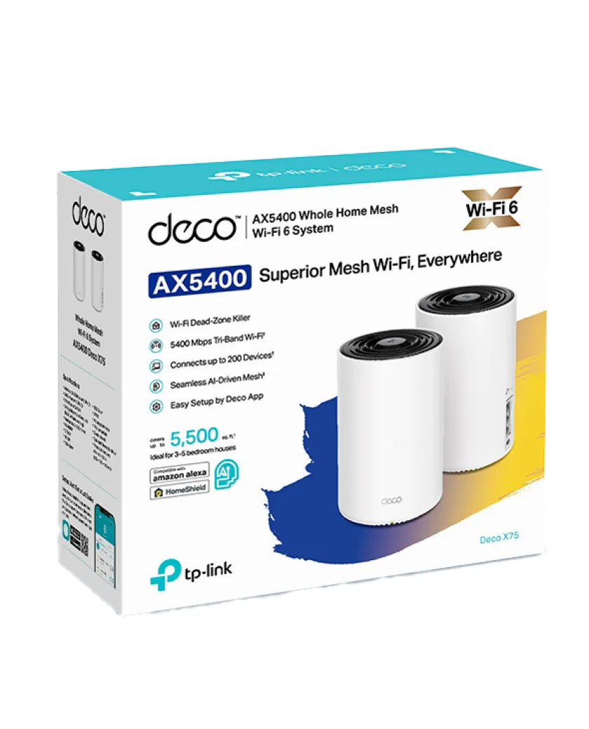 TP-Link Deco X75 (2-Pack) / AX5400 Трехдиапазонная Mesh-система Wi-Fi 6