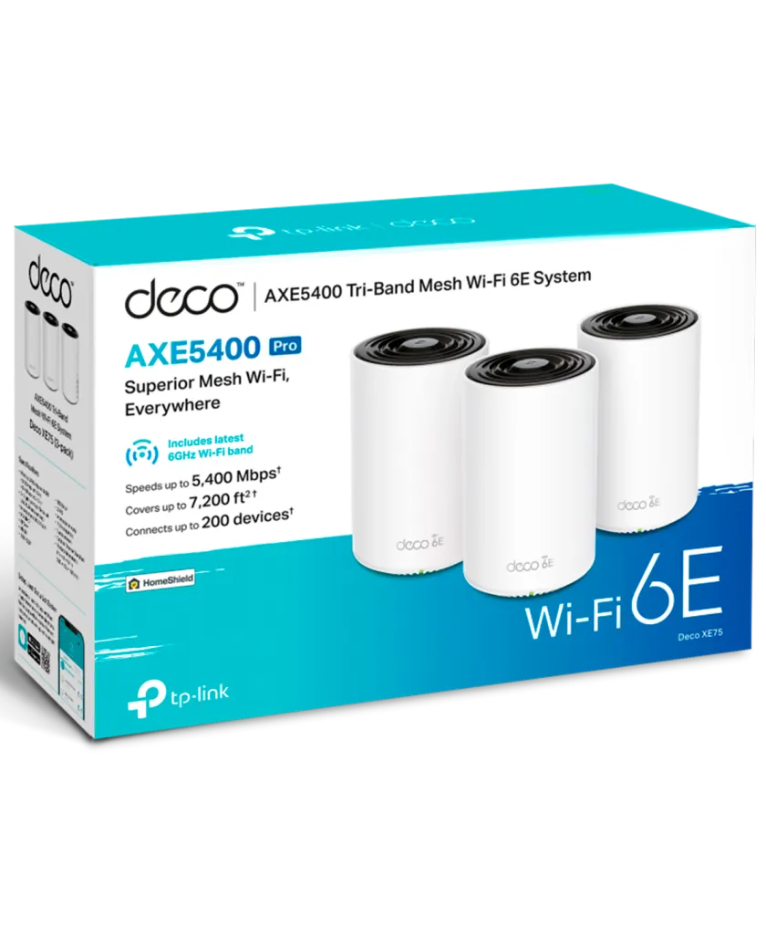TP-Link Deco XE75 Pro (3-Pack) / AXE5400 Трехдиапазонная Mesh-система Wi-Fi 6E