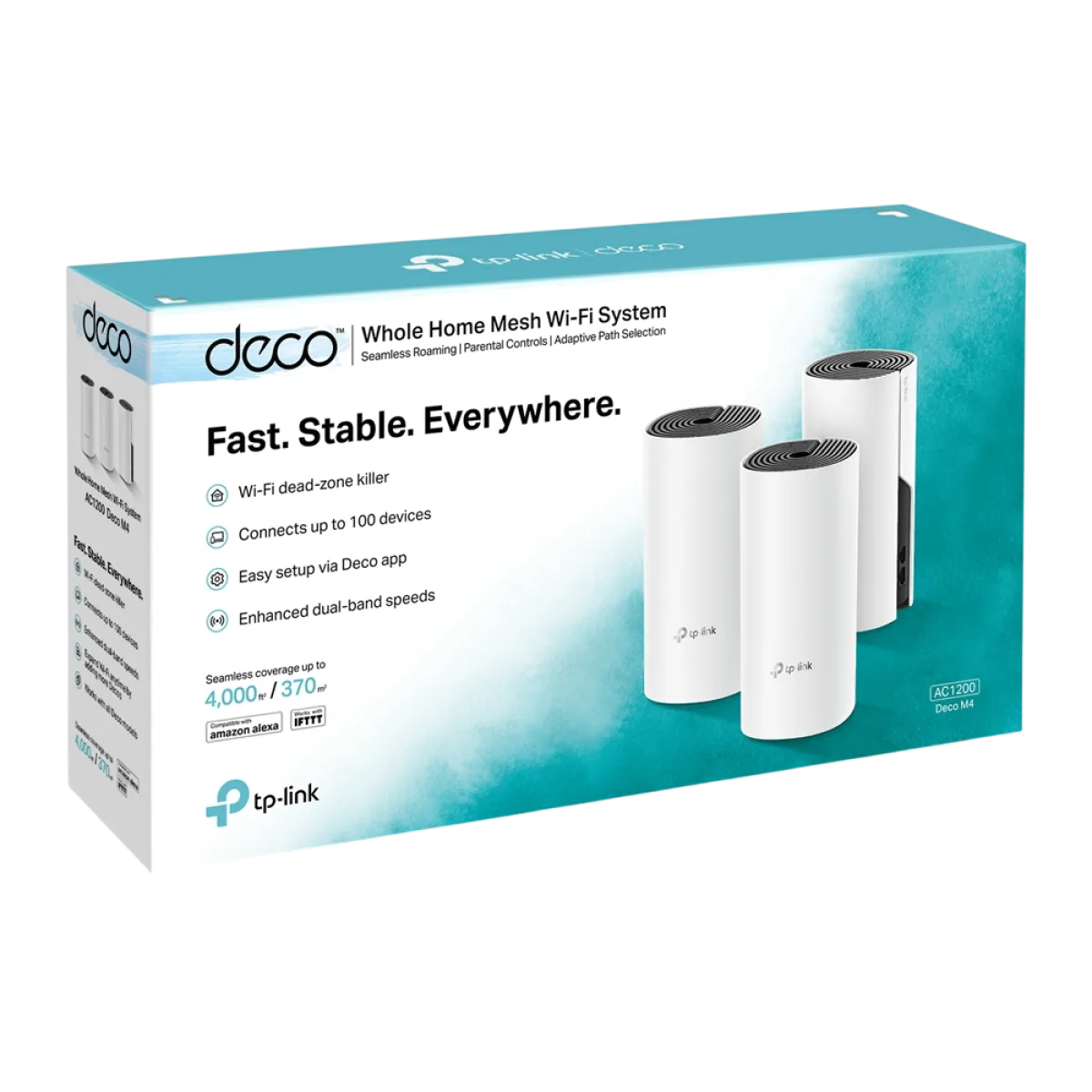 TP-Link Deco M4 (3-Pack) / AC1200 Домашняя Mesh-система Wi-Fi из трёх модулей