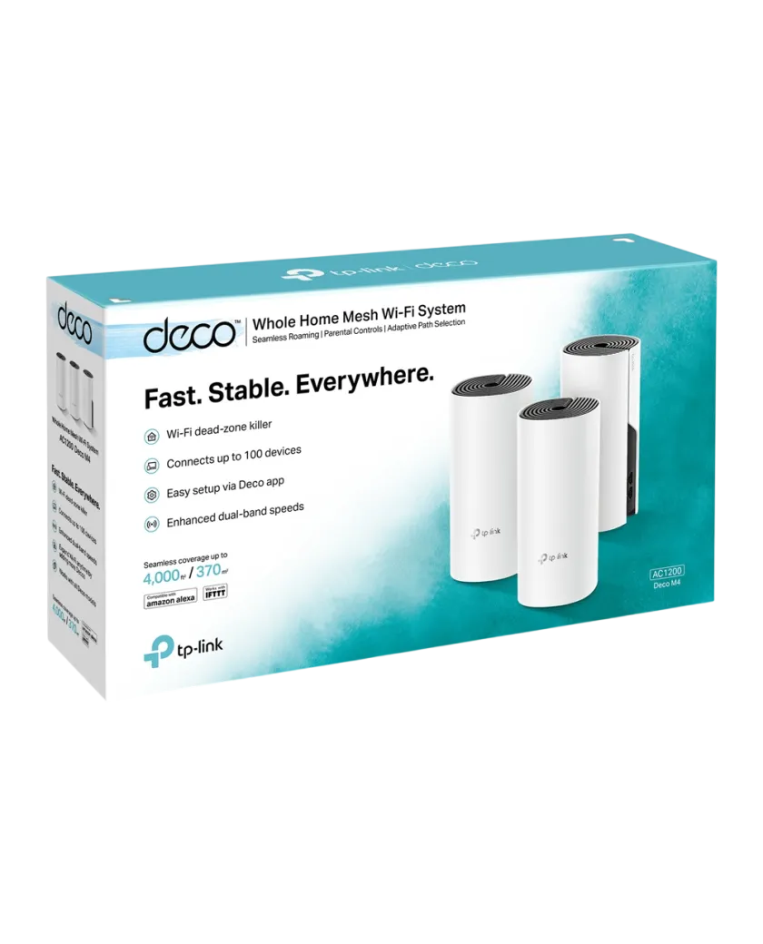 TP-Link Deco M4 (3-Pack) / AC1200 Домашняя Mesh-система Wi-Fi из трёх модулей