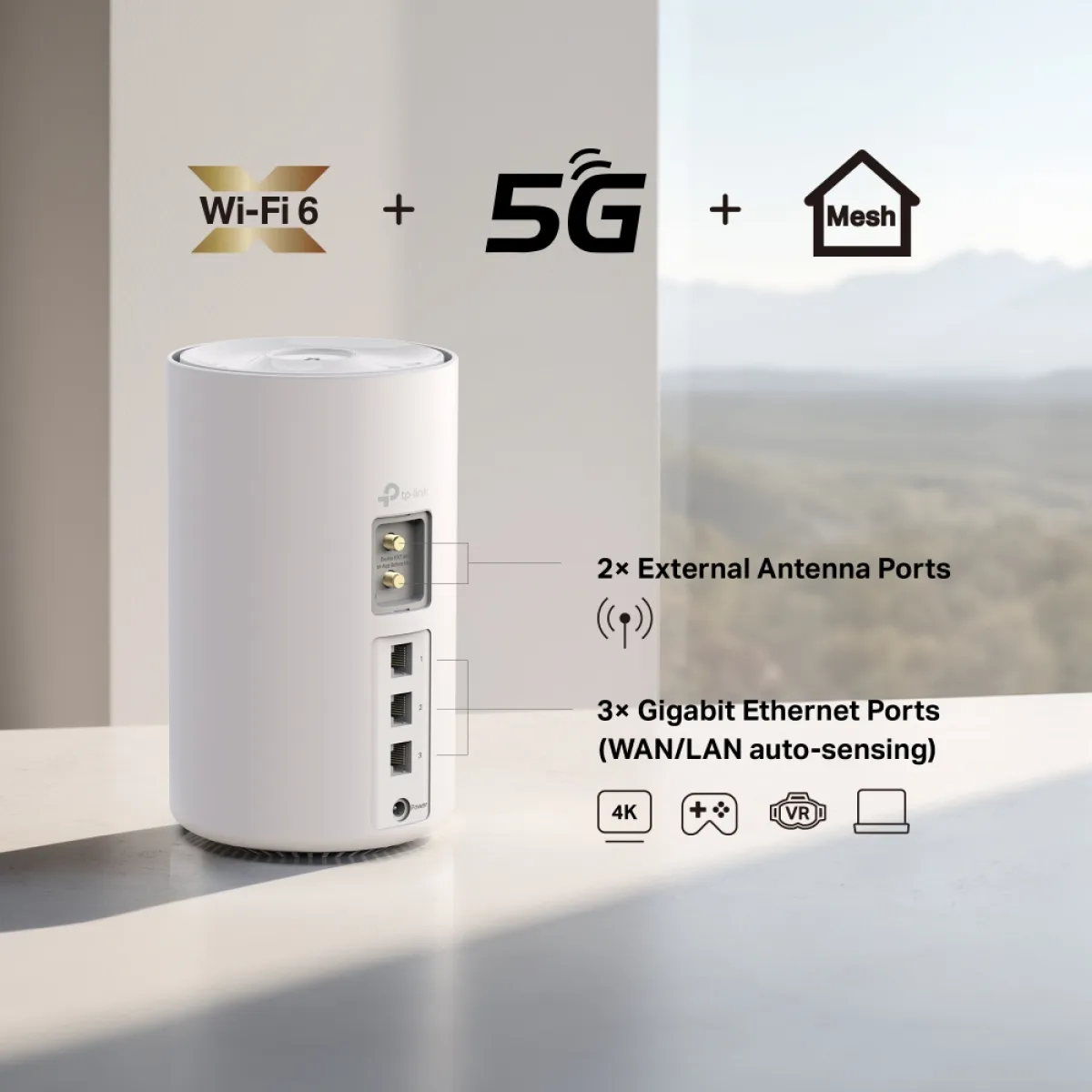 TP-Link Deco X10-5G (1-Pack) / 5G AX1500 Mesh-маршрутизатор Wi-Fi 6 с Nano-SIM