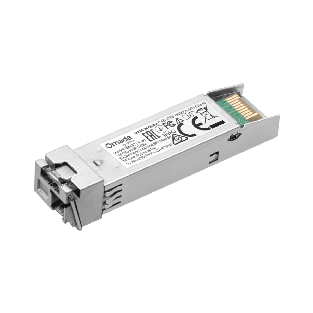 TP-Link ISM321A-20 / 1000BASE-BX Промышленный одномодовый WDM SFP-модуль, TX 1550 / RX 1310 нм, LC Simplex, 20 км