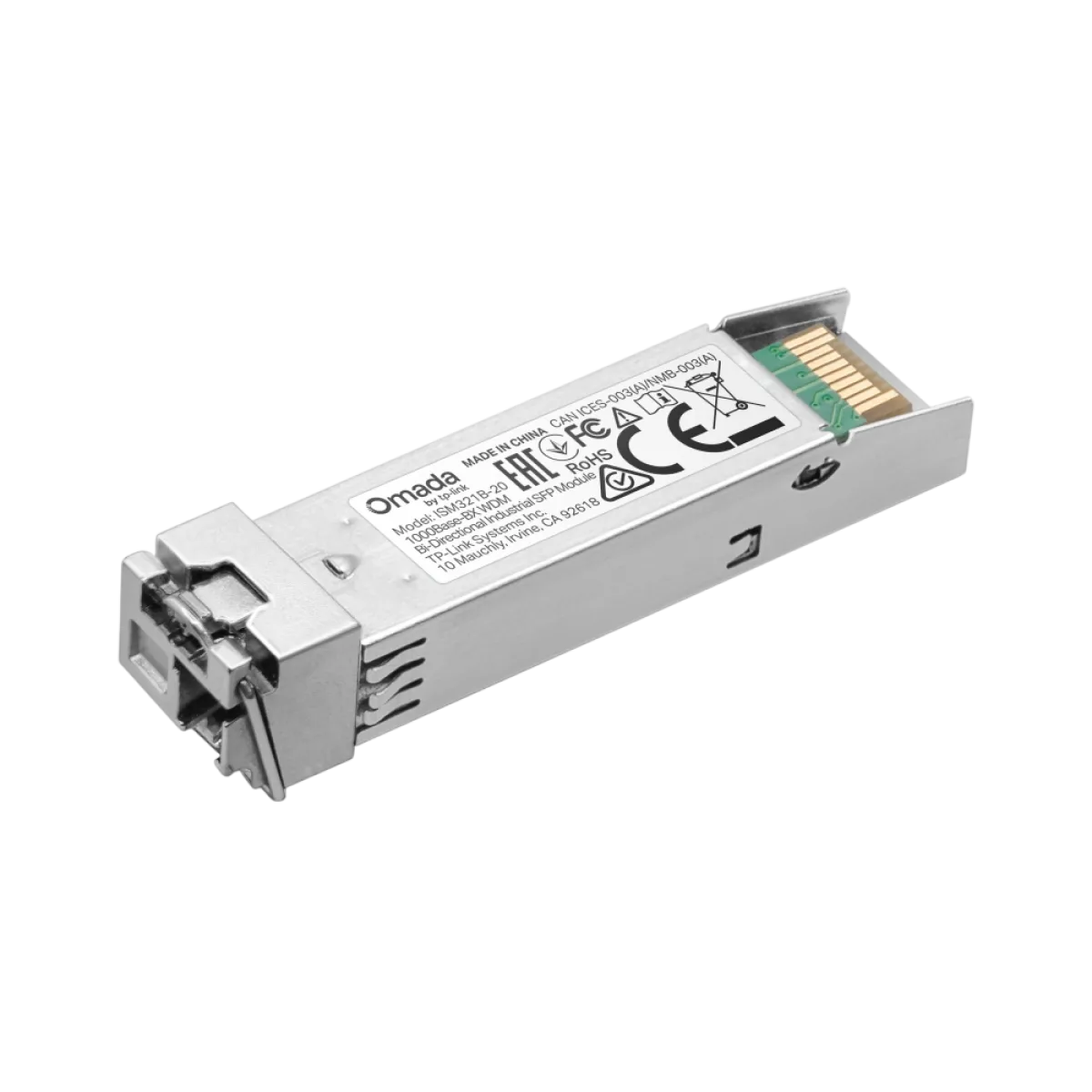 TP-Link ISM321B-20 / 1000BASE-BX Промышленный одномодовый WDM SFP-модуль, TX 1310 / RX 1550 нм, LC Simplex, до 20 км