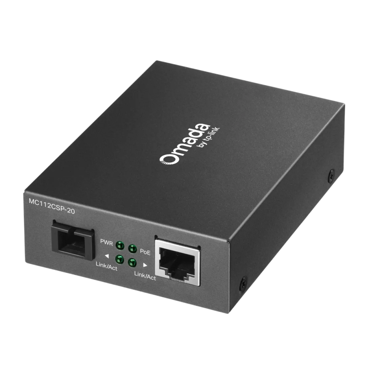 TP-Link MC112CSP-20 / 100 Мбит/с WDM-медиаконвертер Fast Ethernet с PoE 802.3af, SC/UPC, до 20 км
