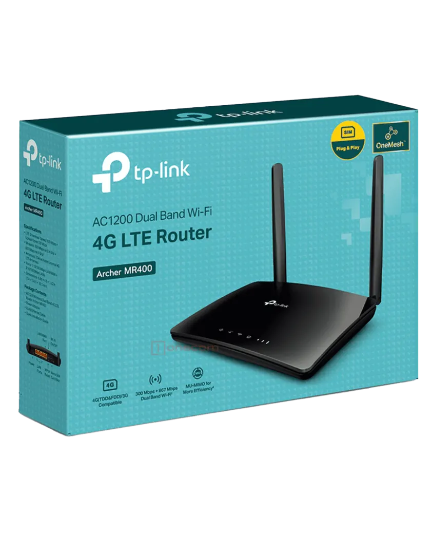 TP-Link Archer MR400 / AC1200 Двухдиапазонный беспроводной маршрутизатор с 4G LTE co слотом для SIM-карты