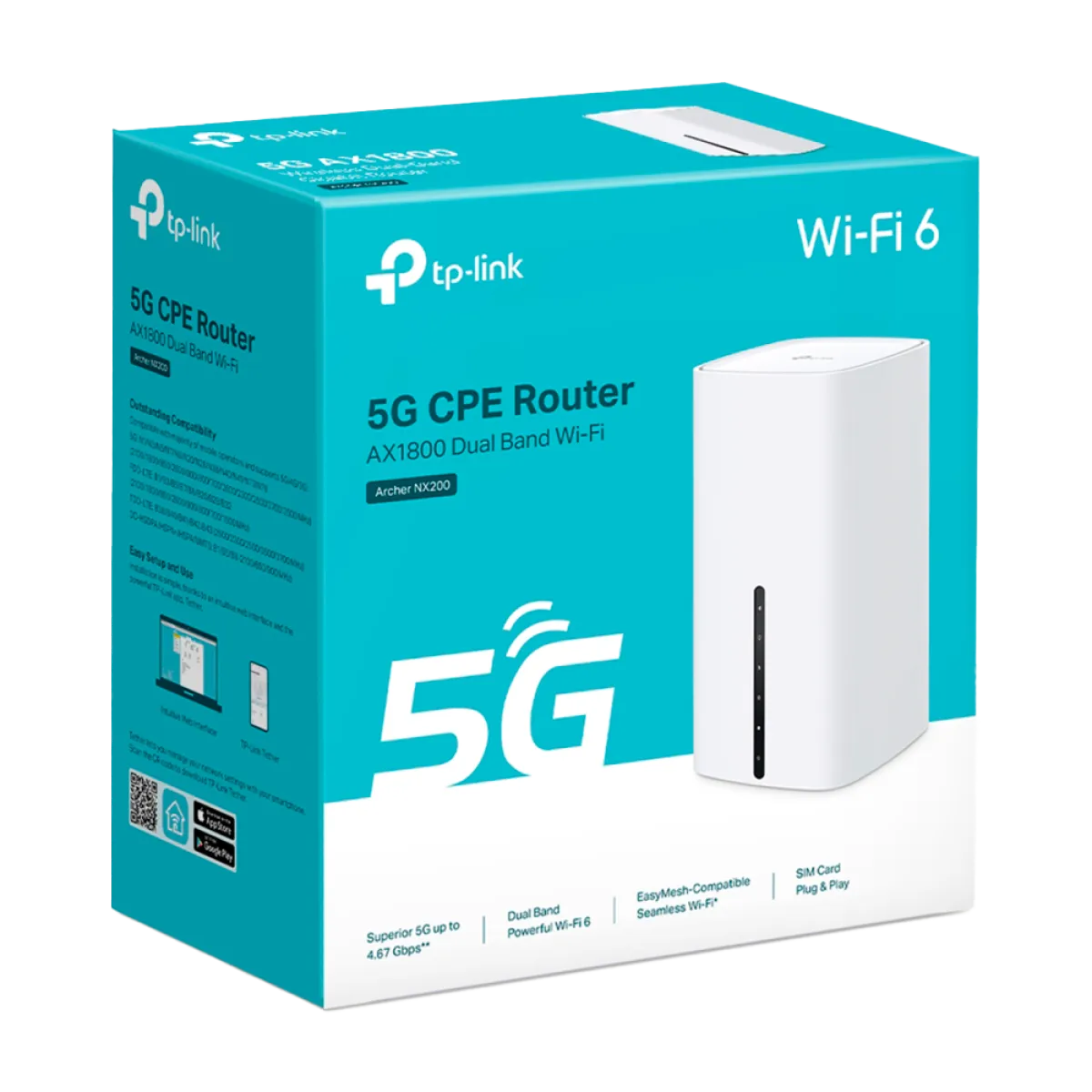 TP-Link Archer NX200 5G / AX1800 Двухдиапазонный беспроводной гигабитный 5G-маршрутизатор