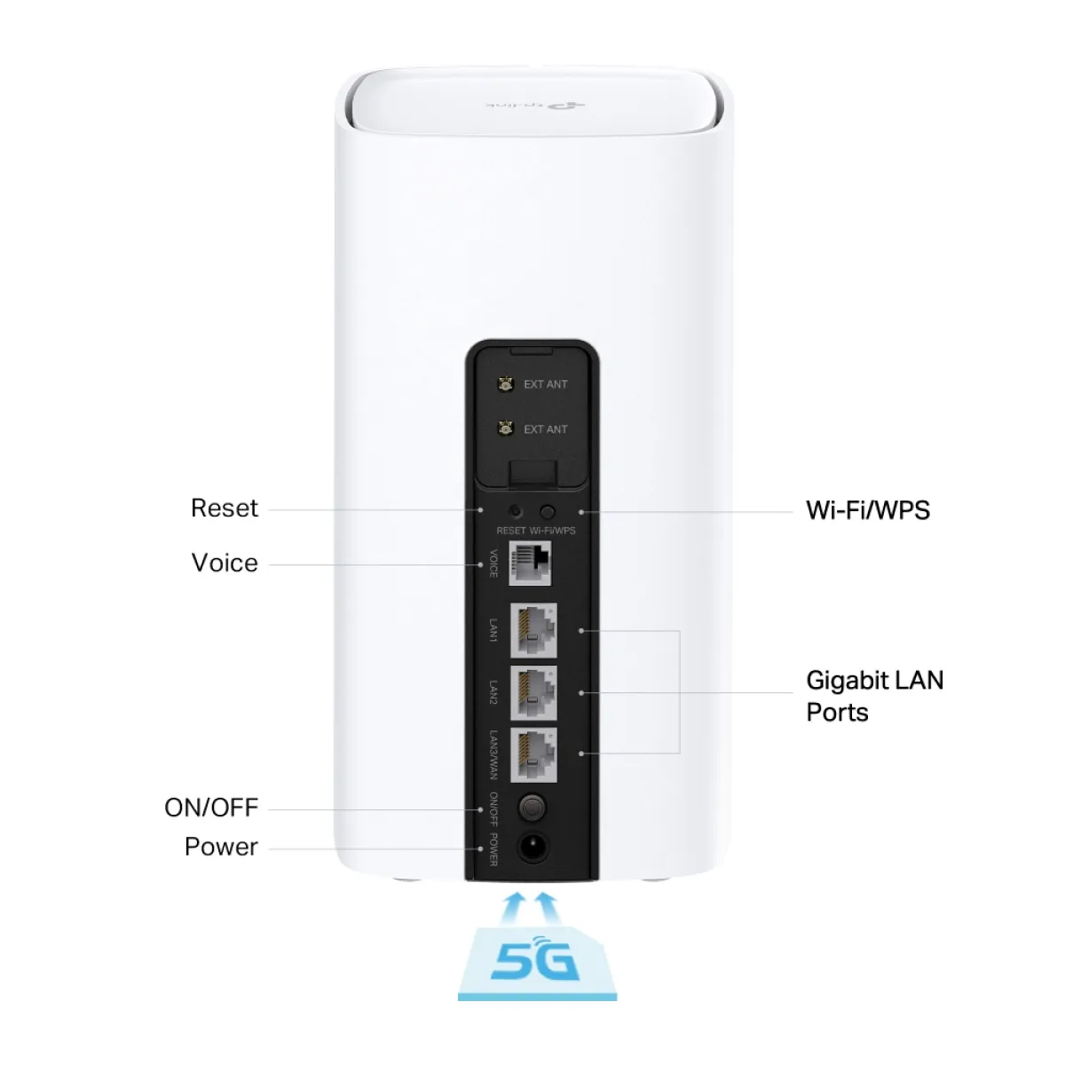 TP-Link NX540v / AX3000 Гигабитный 5G-роутер Wi-Fi 6 с телефонией VoLTE/VoNR, EasyMesh
