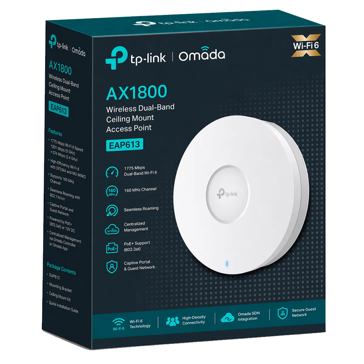 TP-Link Omada EAP613 BOX / AX1800 Гигабитная беспроводная потолочная точка доступа Wi-Fi 6