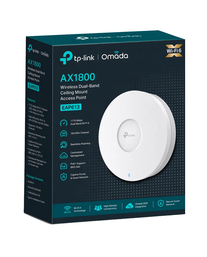 TP-Link Omada EAP613 BOX / AX1800 Гигабитная беспроводная потолочная точка доступа Wi-Fi 6
