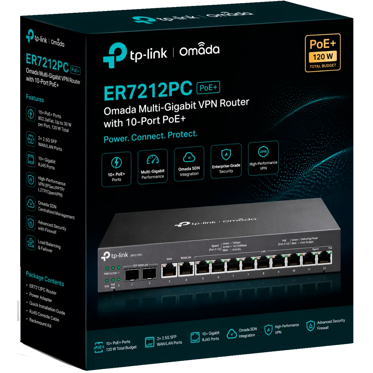 TP-Link Omada ER7212PC / Гигабитный VPN маршрутизатор со встроенным контроллером и 8 портами PoE+