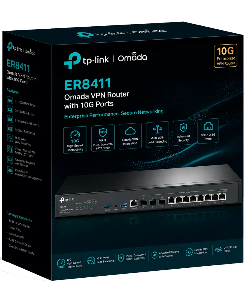 TP-Link Omada ER8411 / VPN маршрутизатор Omada с портами 10G