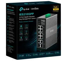 TP-Link Omada IES210GPP / Гигабитный коммутатор Omada с 10 портами и поддержкой PoE+ (8 портов)