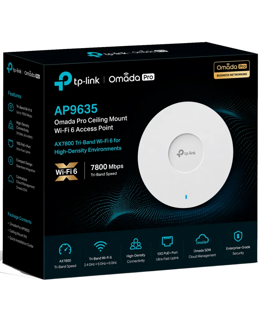 TP-Link Omada Pro AP9635 / AX1800 Гигабитная беспроводная потолочная точка доступа Wi-Fi 6